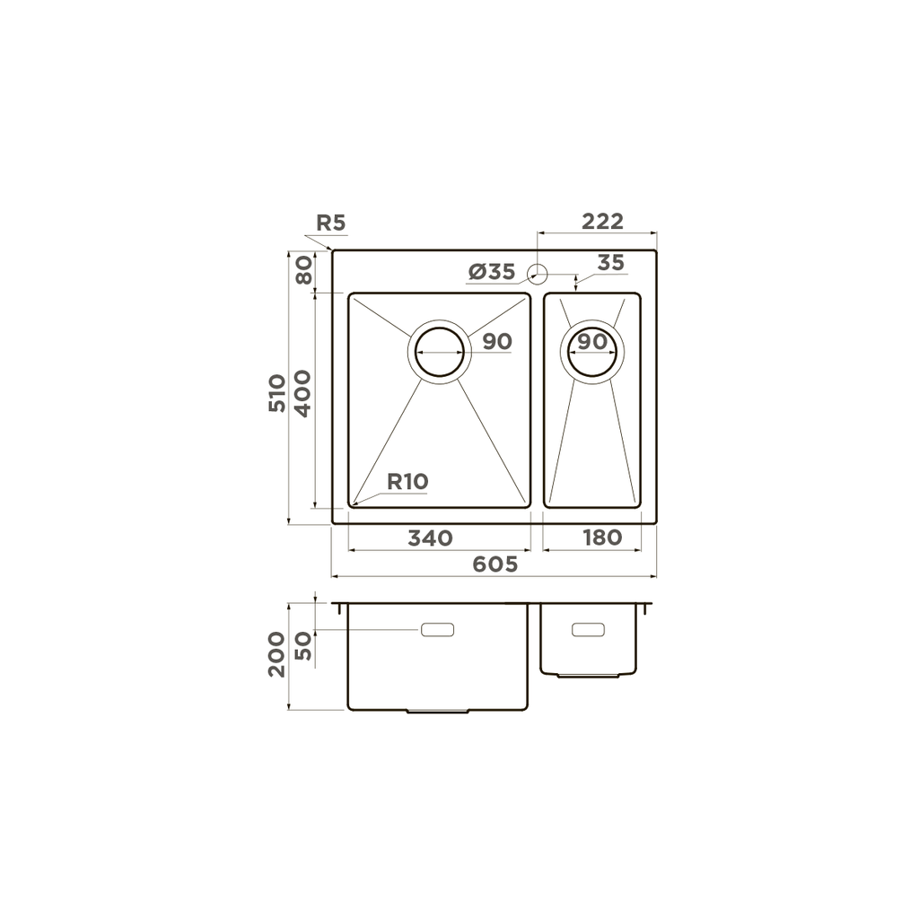 Схема встраивания Omoikiri Akisame 60-2