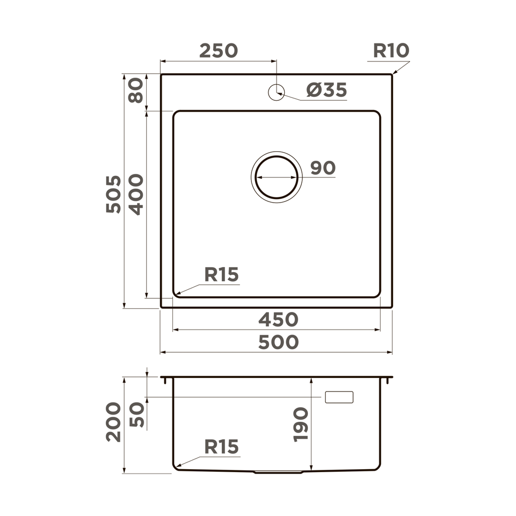 Схема встраивания Omoikiri Amadare 50