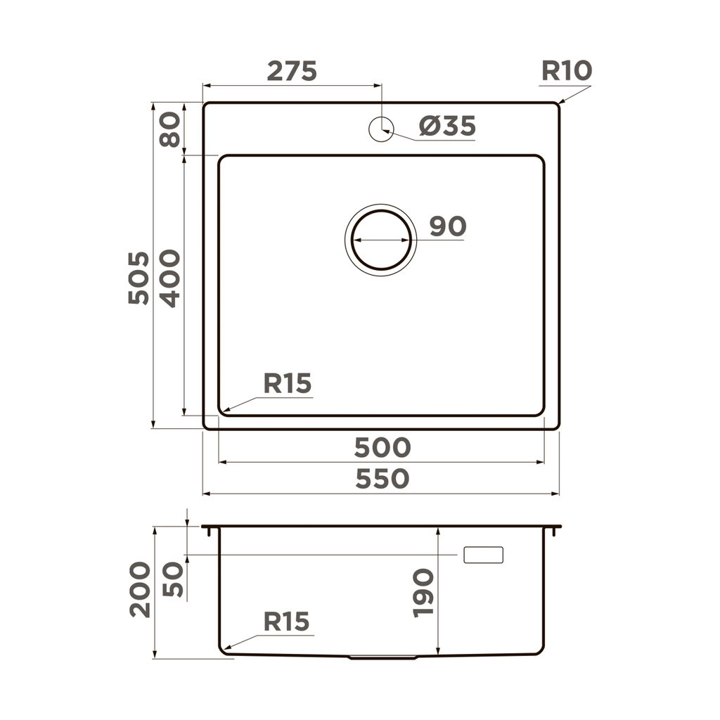 Схема встраивания Omoikiri Amadare 55