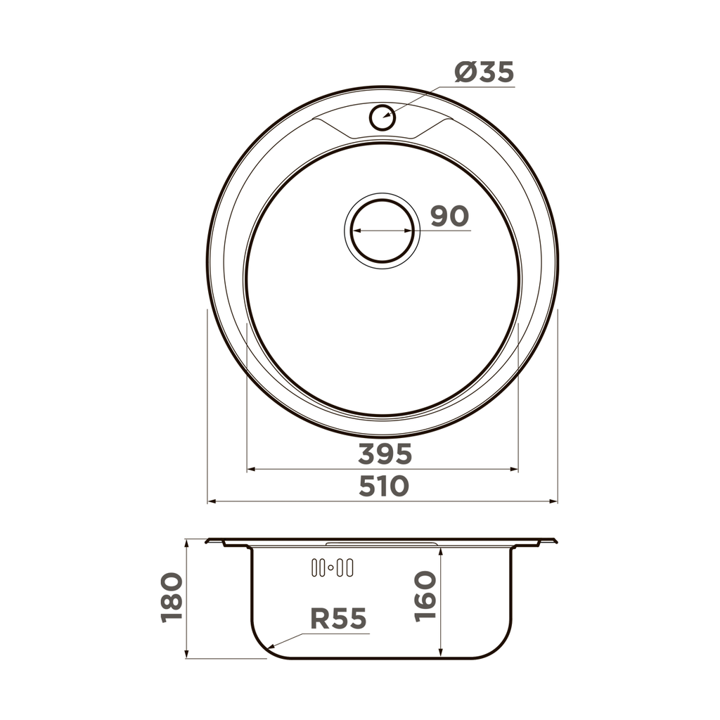 Схема встраивания Omoikiri Asida 51