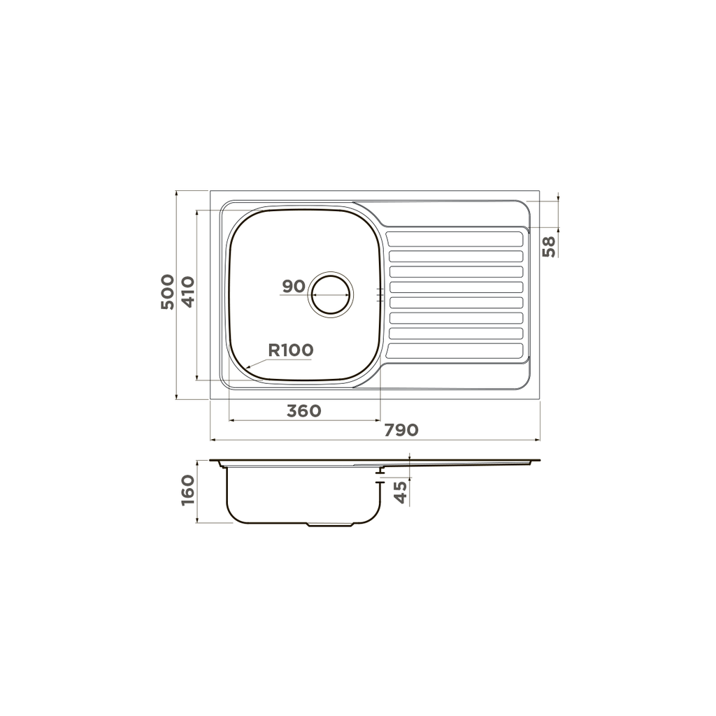 Схема встраивания Omoikiri Kashiogawa 79