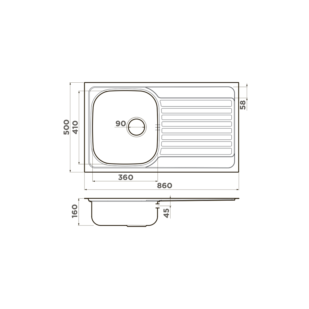 Схема встраивания Omoikiri Kashiogawa 86