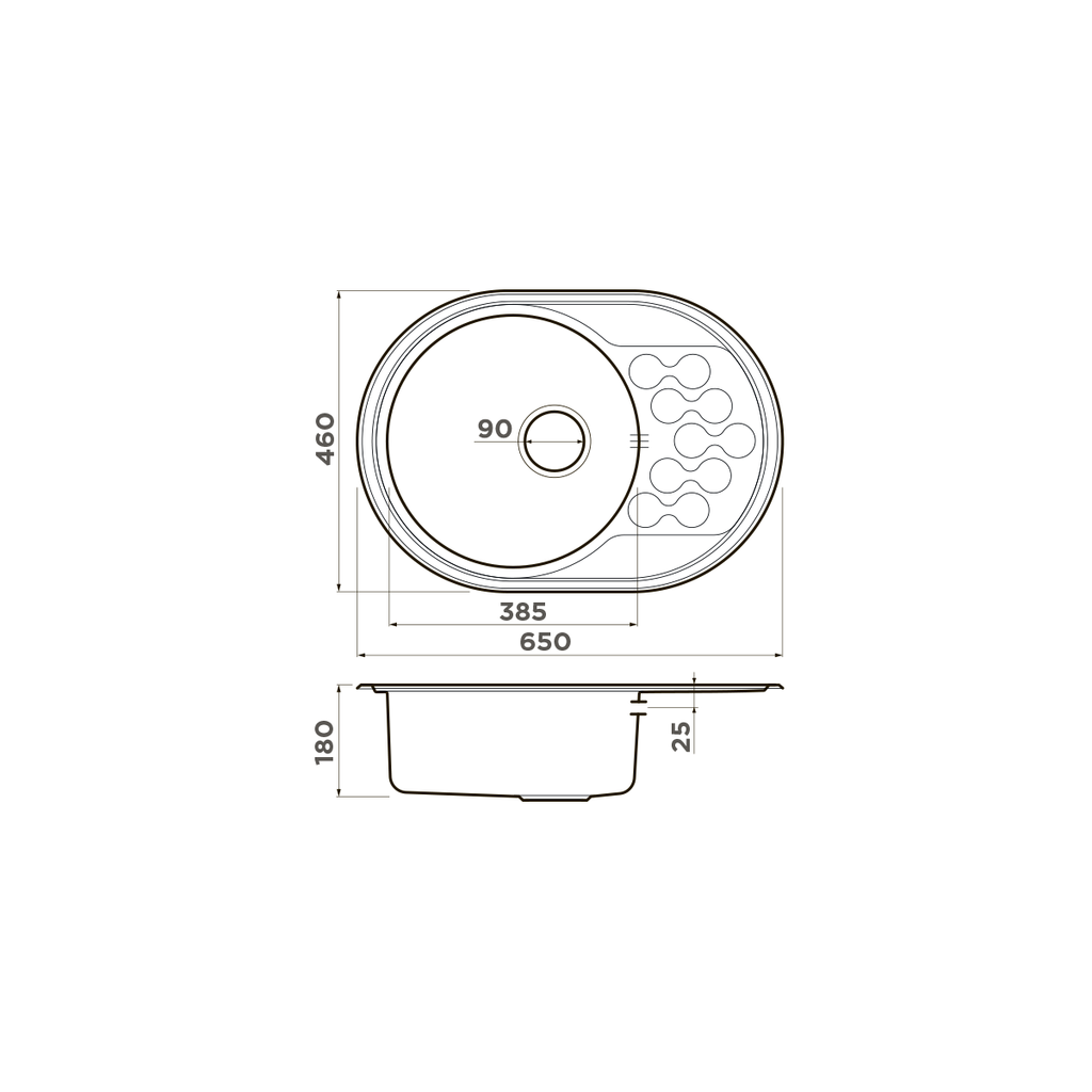 Схема встраивания Omoikiri Kasumigaura 65