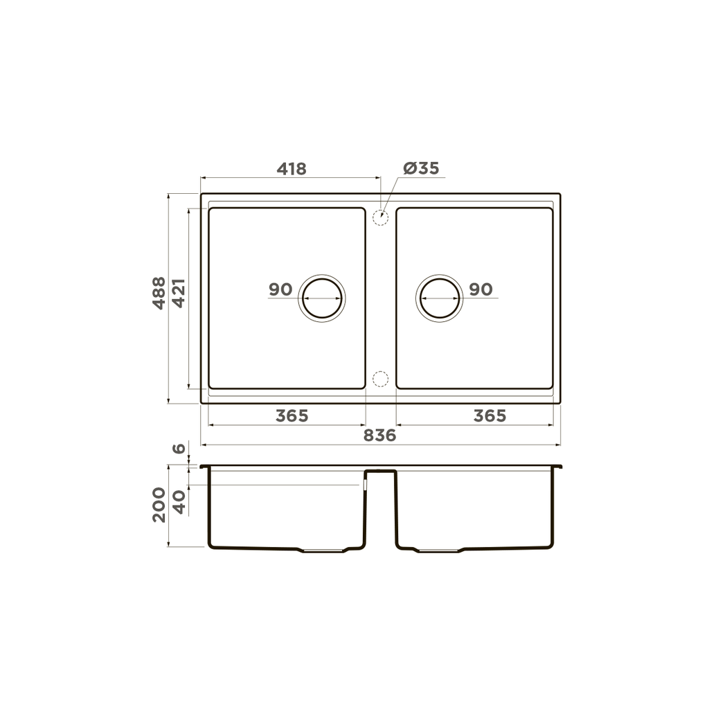 Схема встраивания Omoikiri Kitagawa 83-2-U