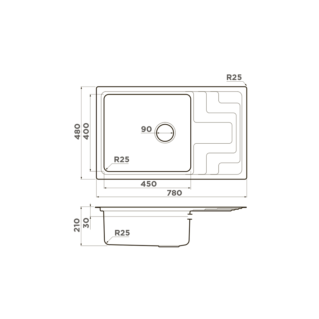 Схема встраивания Omoikiri Mizu 78-LB
