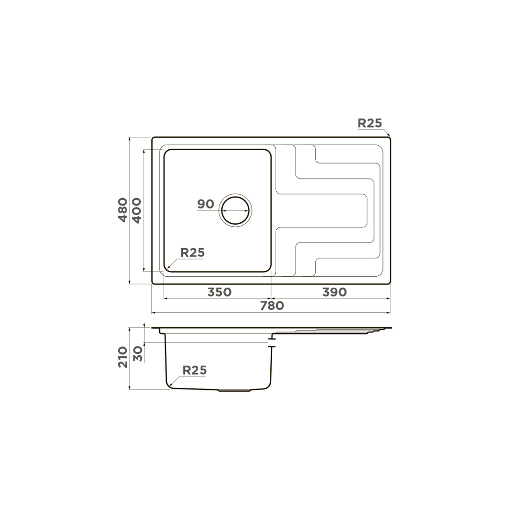 Схема встраивания Omoikiri Mizu 78