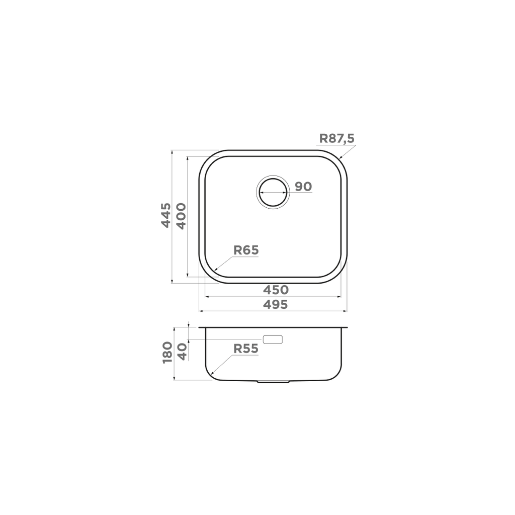 Схема встраивания Omoikiri Omi 49-U/I IN