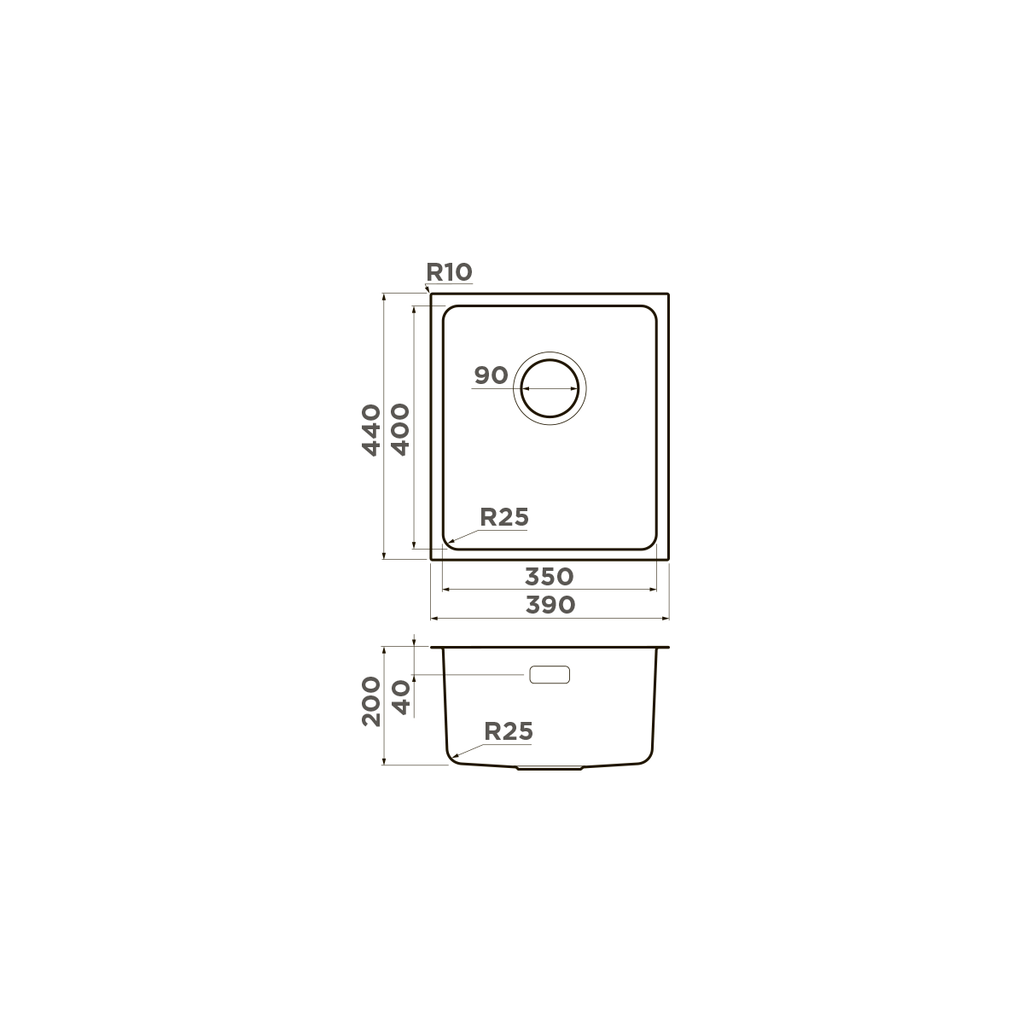 Схема встраивания Omoikiri Tadzava 39-U/I