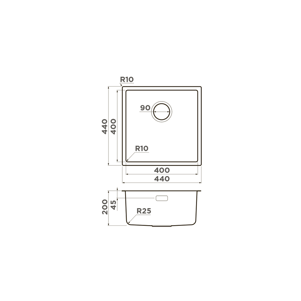 Схема встраивания Omoikiri Tadzava 44-U/I Ultra