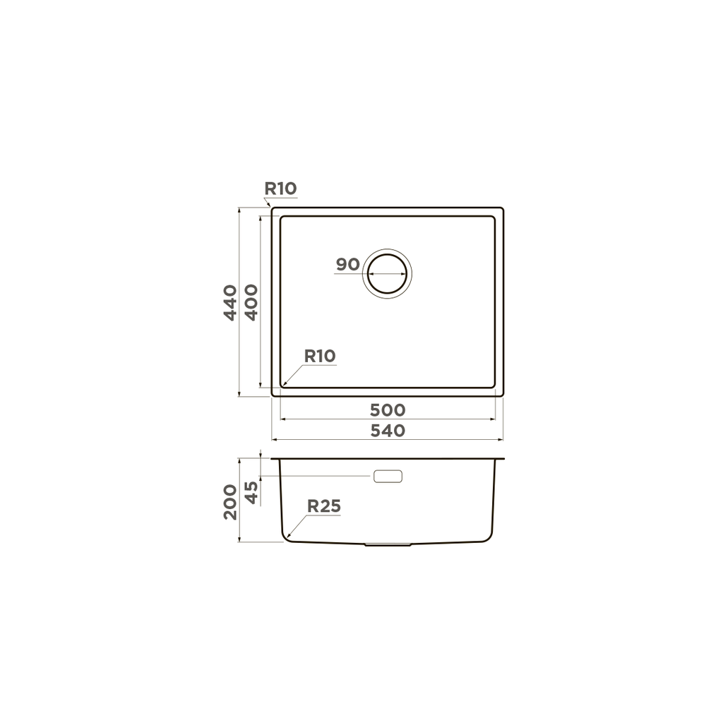 Схема встраивания Omoikiri Tadzava 54-U/I Ultra