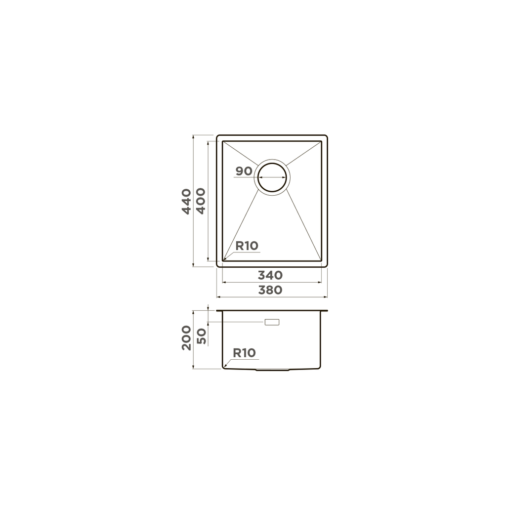 Схема встраивания Omoikiri Taki 38-U/IF