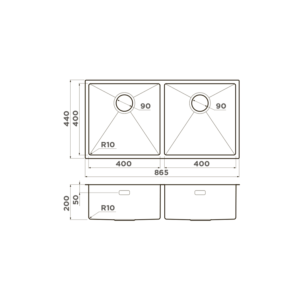 Схема встраивания Omoikiri Taki 86-2-U/IF