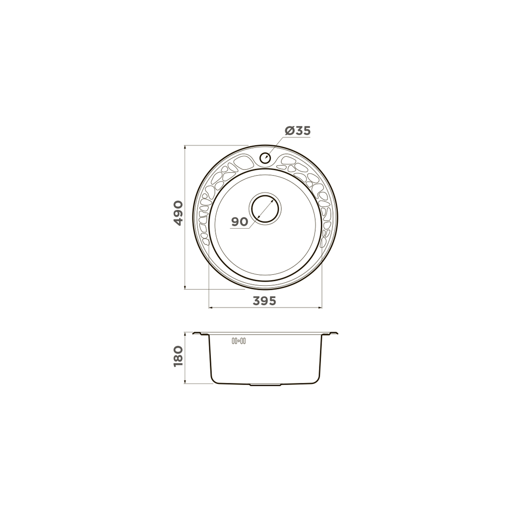 Схема встраивания Omoikiri Tovada 49