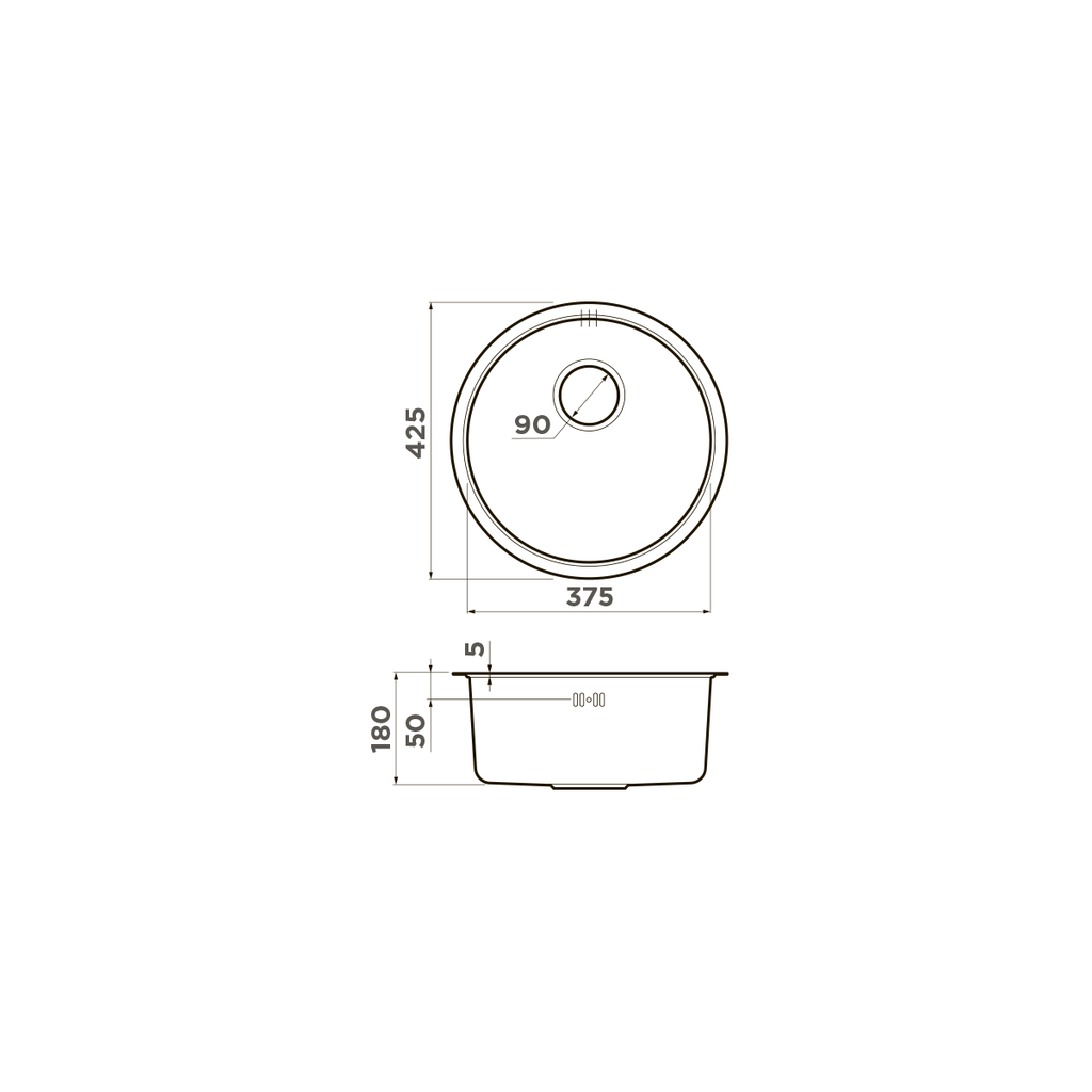 Схема встраивания Omoikiri Toya 42-U/IF