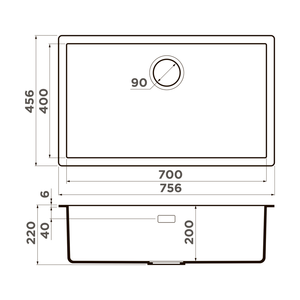 Схема встраивания Omoikiri Yamakawa 75T-U/I